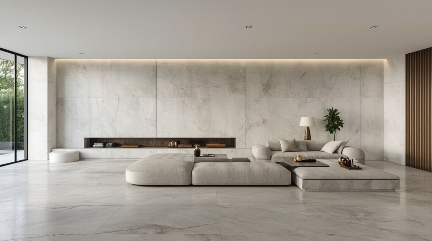 Minimalist Interiors Elevated by Natural Stone