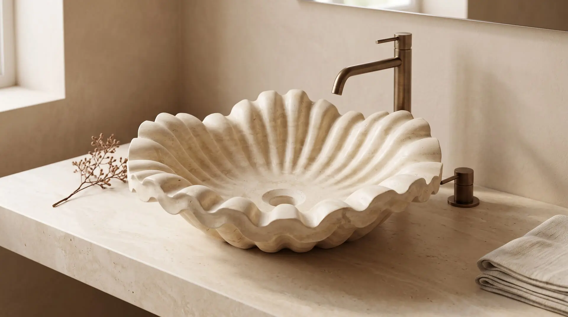 Ondina Travertine Sink